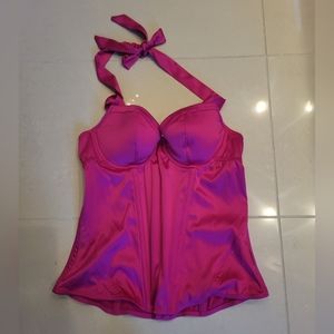 La Senza NWT size small satin corset top with halter bow strap